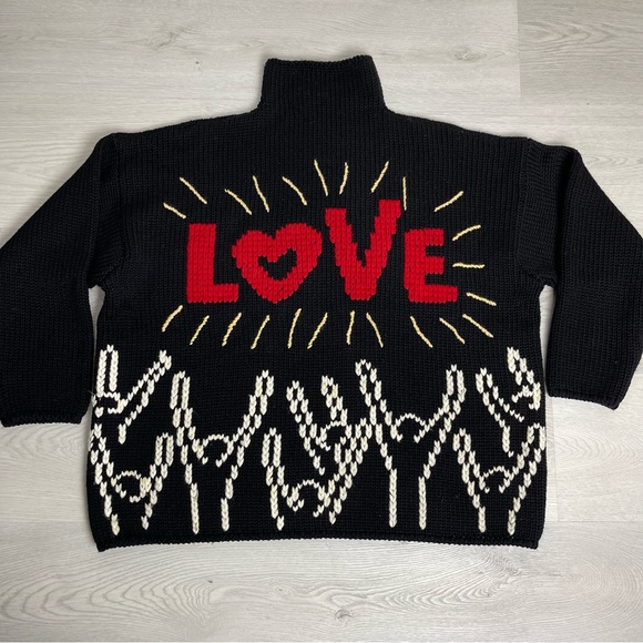 Vintage DOLCE & GABBANA Heavy Wool Knit Oversized pullover Funnel Neck Sweater - Picture 2 of 10